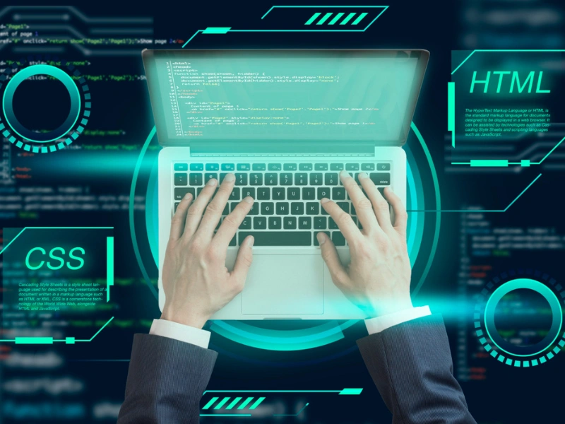 Web development course in Pakistan teaching HTML, CSS, JavaScript, and frameworks